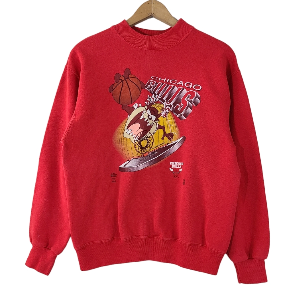 Vintage 1994 Chicago Bulls x Warner Bros. Taz Red Official Basketball Sweatshirt